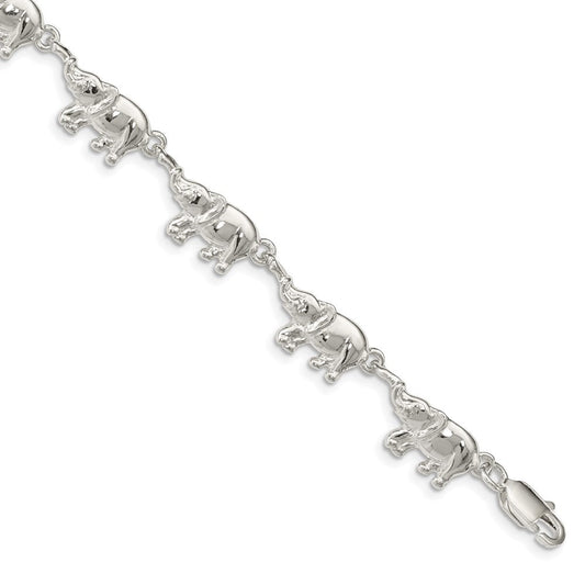 Sterling Silver Elephants Bracelet QA1-7