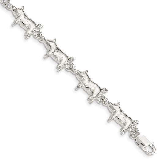 Sterling Silver Pig Bracelet QA10-7