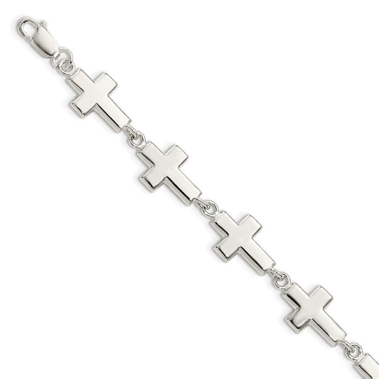 Sterling Silver Crosses Bracelet QA25-7