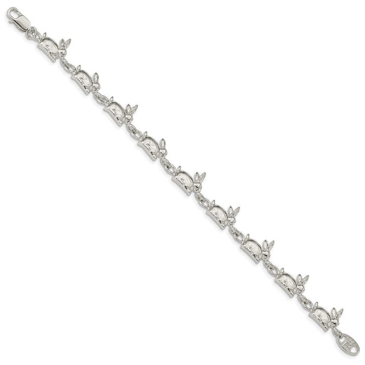 Sterling Silver Rabbits Bracelet QA4-7