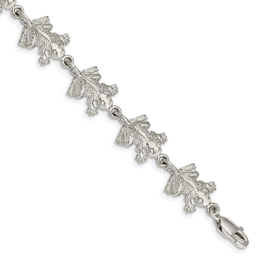 Sterling Silver Frogs Bracelet QA54-7