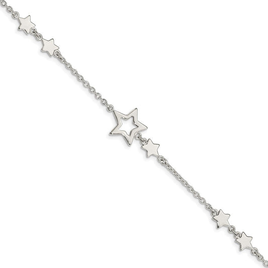 Sterling Silver Star Bracelet QA71-7.5