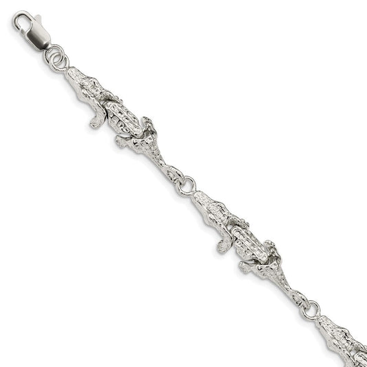 Sterling Silver Alligator Bracelet QA9-7