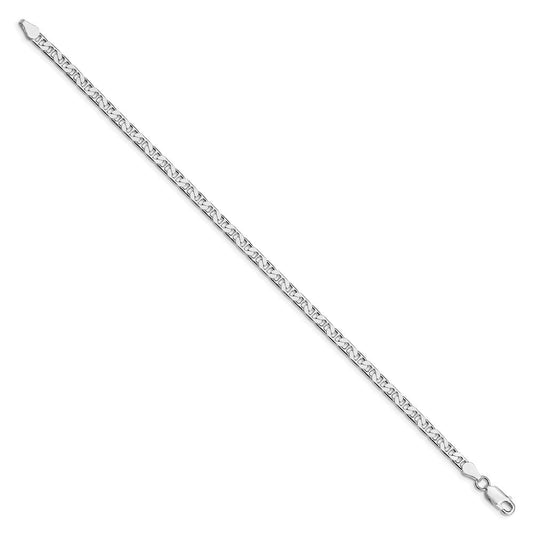 Sterling Silver Rhodium-plated 3.75mm Flat Anchor Chain QAN100R-8