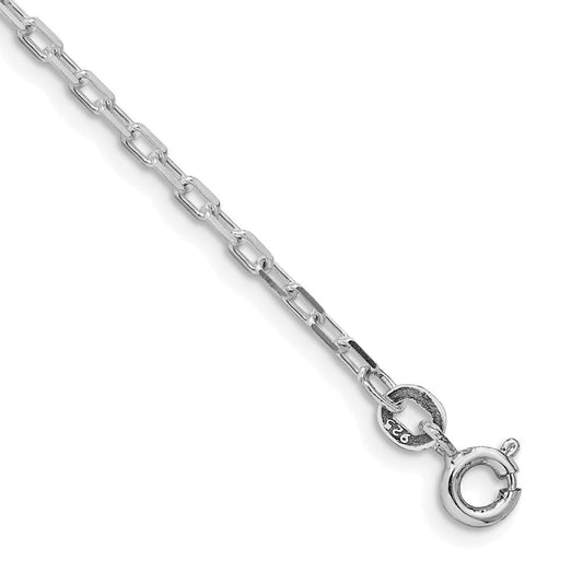 Sterling Silver Rhodium-plated 2.2mm Diamond-cut Long Link Cable Chain QAR060R-8