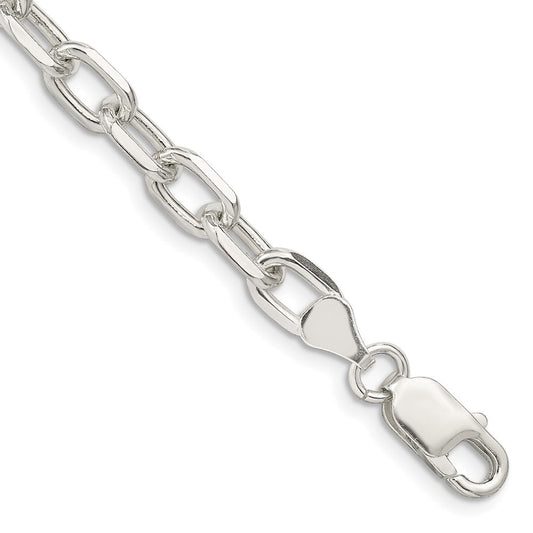 Sterling Silver 6.65mm Diamond-cut Long Link Cable Chain QAR180-8