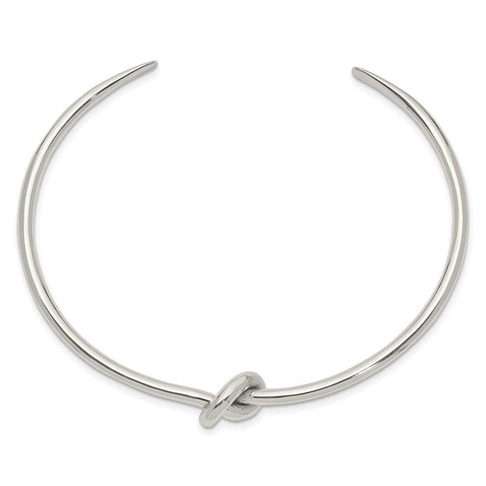 Sterling Silver Polished Knot Bangle QB1003