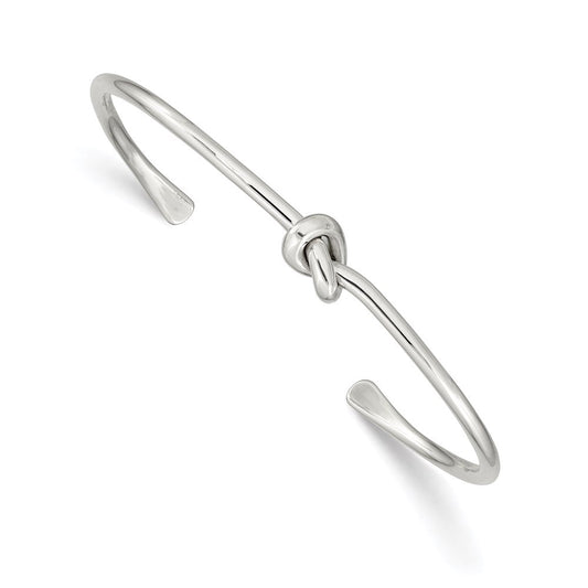 Sterling Silver Polished Knot Bangle QB1003