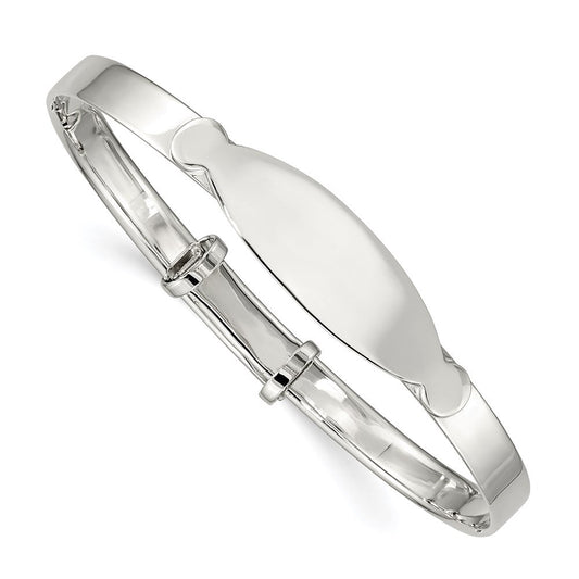 Sterling Silver Polished Adjustable ID Baby Bangle Bracelet QB1051