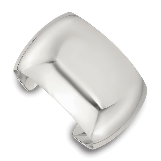 Sterling Silver Polished 40mm Domed Cuff Bangle QB1552