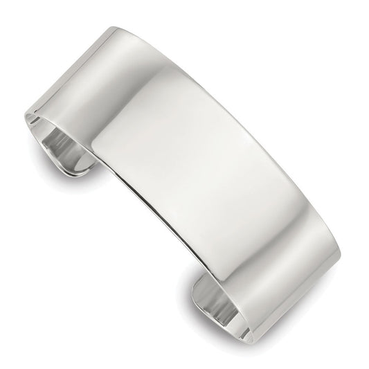 Sterling Silver Polished 25mm Flat Cuff Bangle QB1555
