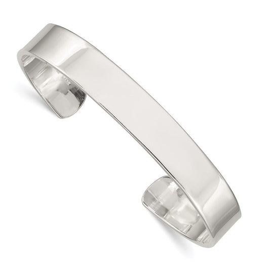 Sterling Silver 9.75mm Cuff Bangle Bracelet QB179