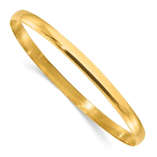 Sterling Silver Gold-tone 4.5mm Polished Slip-On Bangle Bracelet QB238GP