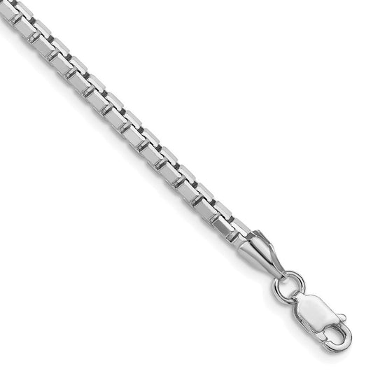 Sterling Silver Rhodium-plated 2.9mm 8 Sided Diamond-cut Box ChainQBR057R