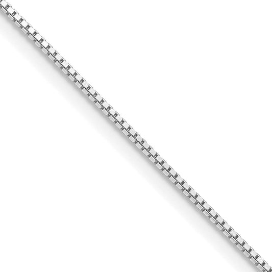 Sterling Silver Rhodium-plated .9mm Box Chain with a 2 inch extentionQBX019RH