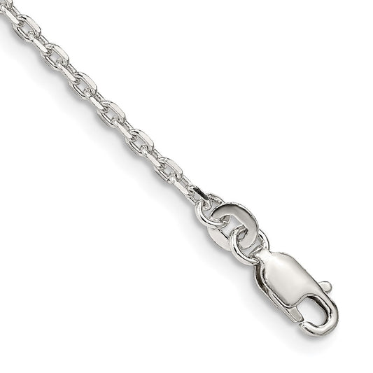 Sterling Silver 2mm Beveled Oval Cable Chain QCA060-8