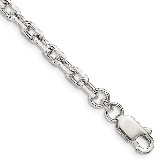 Sterling Silver 4.9mm Beveled Oval Cable Chain QCA150-8