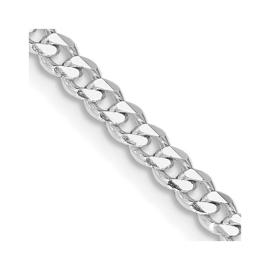 Sterling Silver Rhodium-plated 3.5mm Curb ChainQCB100R