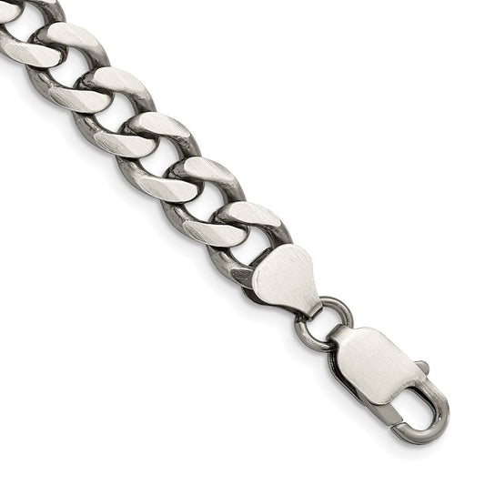 Sterling Silver Antiqued 8.3mm Curb Chain QCB220A-8