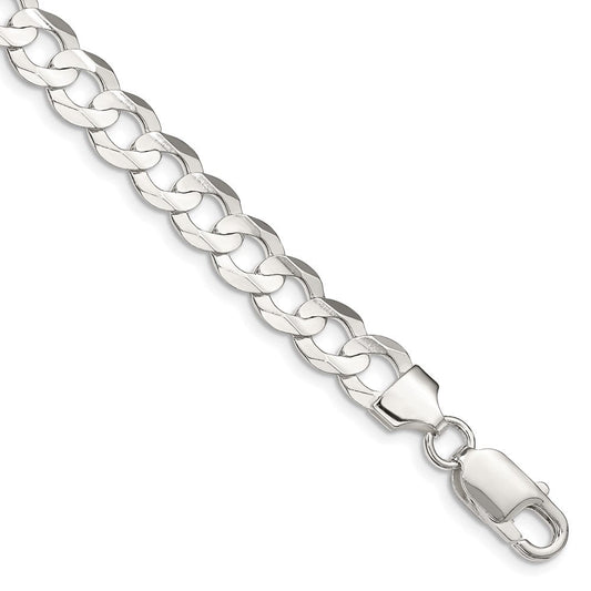 Sterling Silver 7.8mm Concave Beveled Curb Chain QCBC200-8