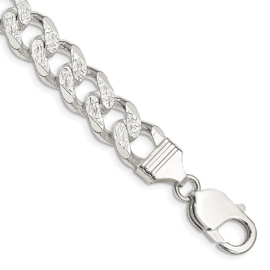 Sterling Silver 11.0mm Pav������������������������������������������������������ Curb Chain QCF300-8