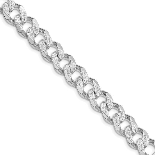 Sterling Silver Rhodium-plated 11.0mm Pav������������������������������������������������������ Curb ChainQCF300R