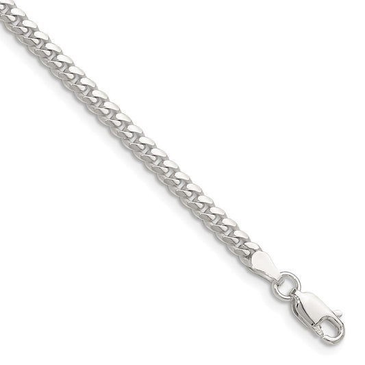 Sterling Silver Polished 3.4mm Domed Curb Chain QDB100-8