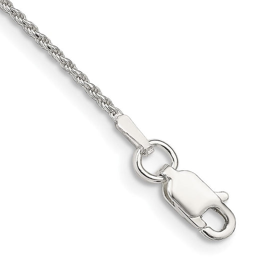 Sterling Silver 1.2mm Diamond-cut Rope Chain QDC015-8