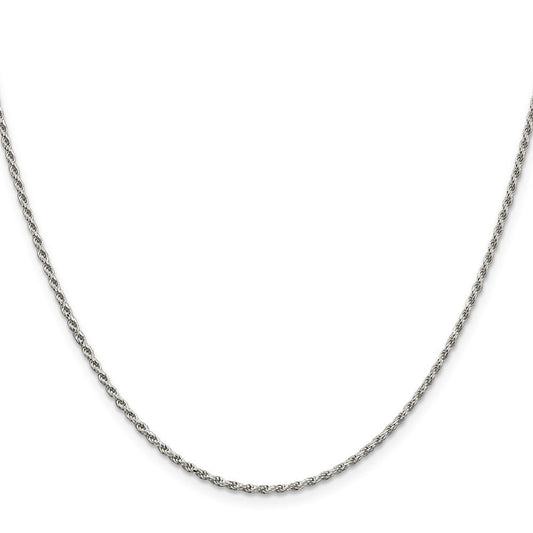 Sterling Silver 1.7mm Diamond-cut Rope Chain w/4in ext.QDC025
