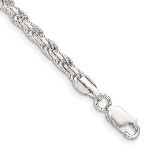 Sterling Silver 3.75mm Diamond-cut Rope Chain QDC080-8