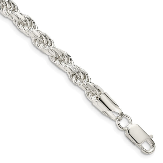 Sterling Silver 5.75mm Diamond-cut Rope Chain QDC120-7