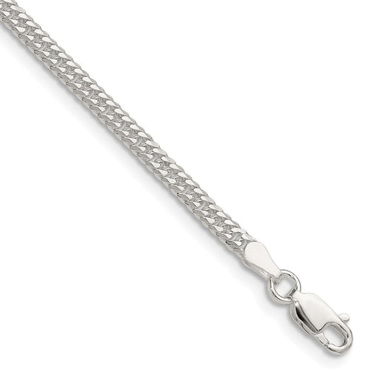 Sterling Silver Polished 3.0mm Double Diamond-cut Curb Chain QDD060-8