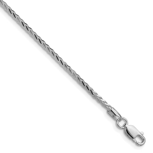 Sterling Silver Rhodium-plated 2.0mm 8 Sided D/C Double Spiga ChainQDDS045R