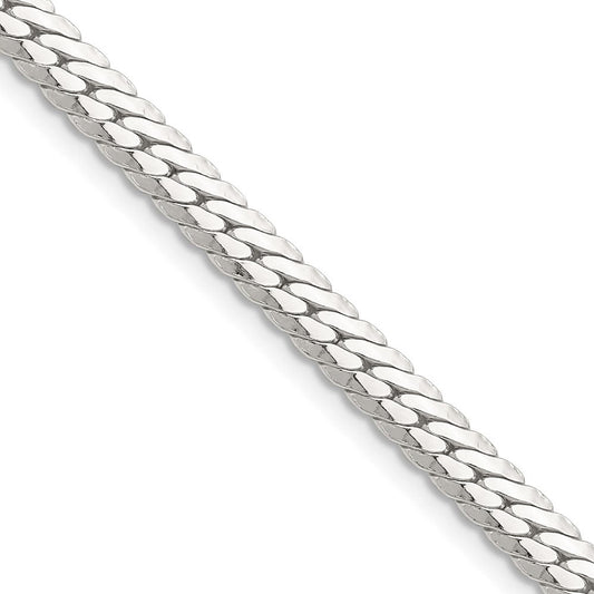 Sterling Silver Polished 5.1mm Double Oval Flat ChainQDOF100