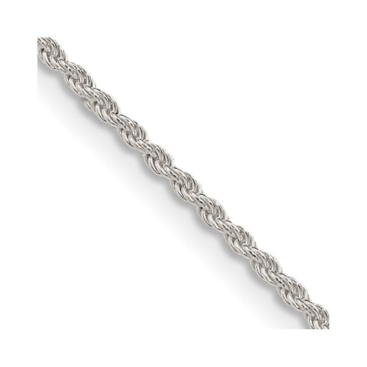 Sterling Silver 1.5mm Solid Rope ChainQDR030