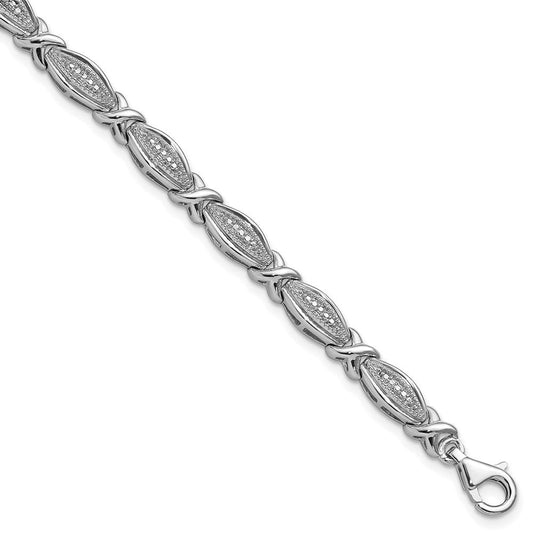 Sterling Silver Rhodium-plated Diamond Bracelet QDX1250