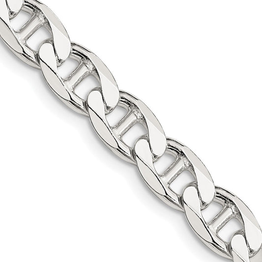Sterling Silver 7.4mm D/C Flat Anchor Curb ChainQFAN200