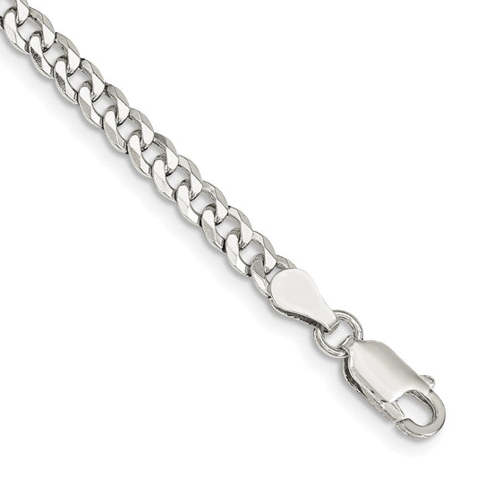 Sterling Silver 4mm Beveled Curb Chain QFB100-8