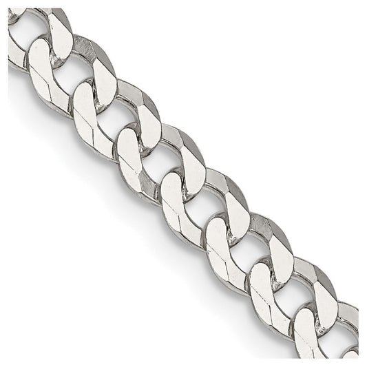Sterling Silver 5mm Beveled Curb ChainQFB120