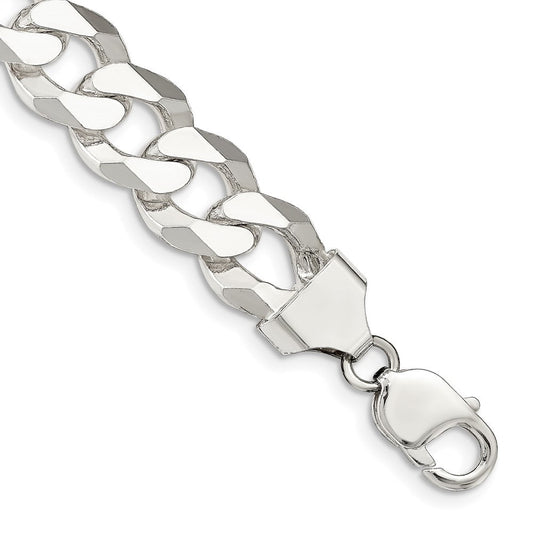 Sterling Silver 14mm Beveled Curb Chain QFB350-8