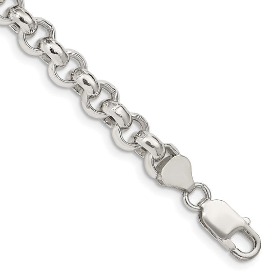 Sterling Silver 7.75mm Semi-solid Rolo Chain QFC108-8
