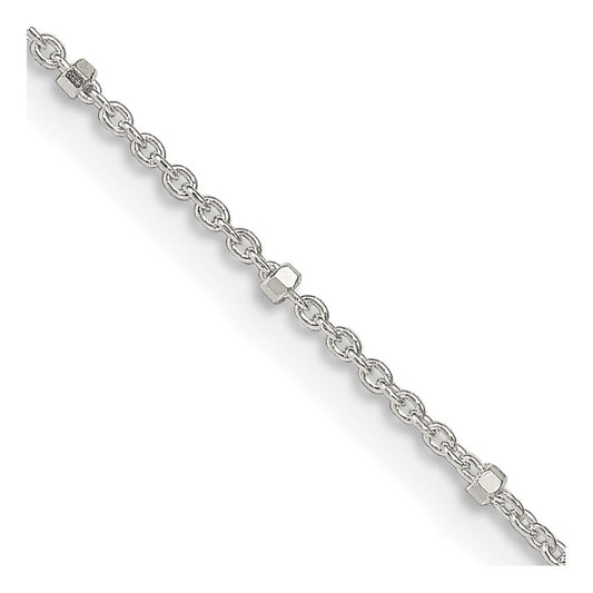 Sterling Silver 1.25mm Rolo with Beads ChainQFC163