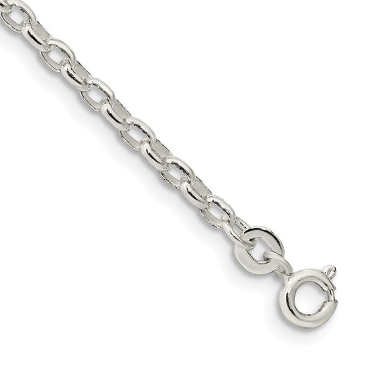 Sterling Silver 2.75mm Oval Fancy Rolo Chain QFC194-8