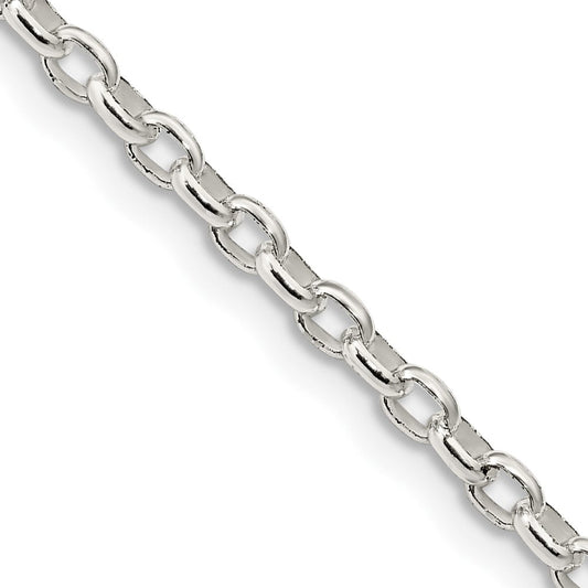 Sterling Silver 2.75mm Oval Fancy Rolo ChainQFC194