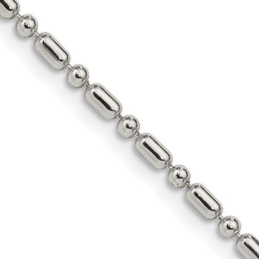 Sterling Silver 2mm Fancy Beaded ChainQFC195