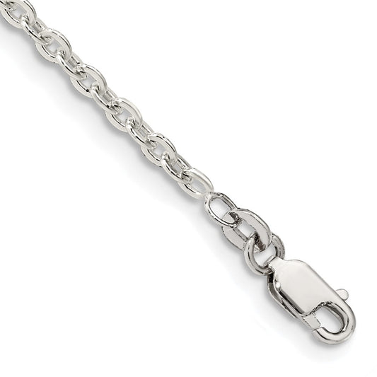Sterling Silver 2.75mm Flat Link Cable Chain QFC197-8