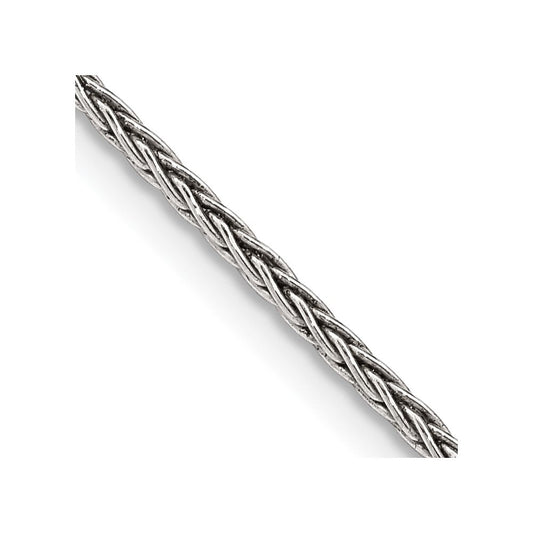 Sterling Silver Antiqued 1.6mm Solid Square Spiga ChainQFC215