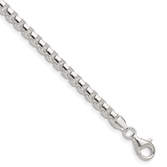 Sterling Silver Polished 4mm Round Box Chain QFC224-8