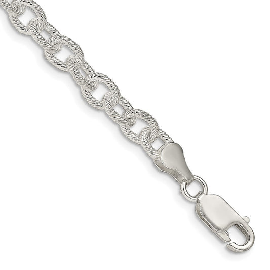 Sterling Silver 6.25mm Fancy Patterned Rolo Chain QFC48-8