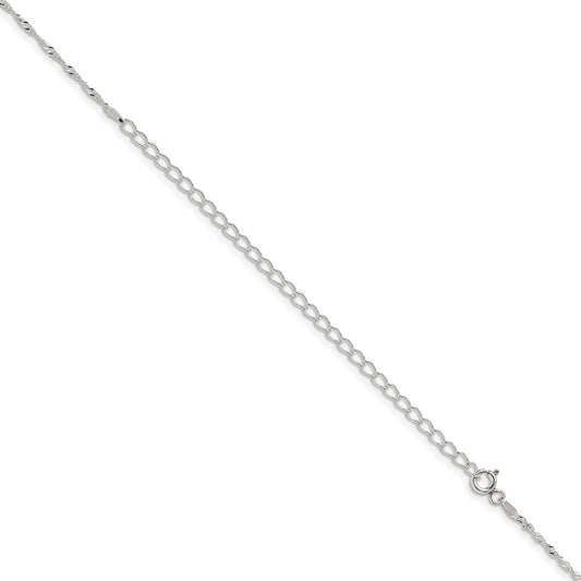 Sterling Silver 1.4mm Singapore Chain w/4in ext.QFC68